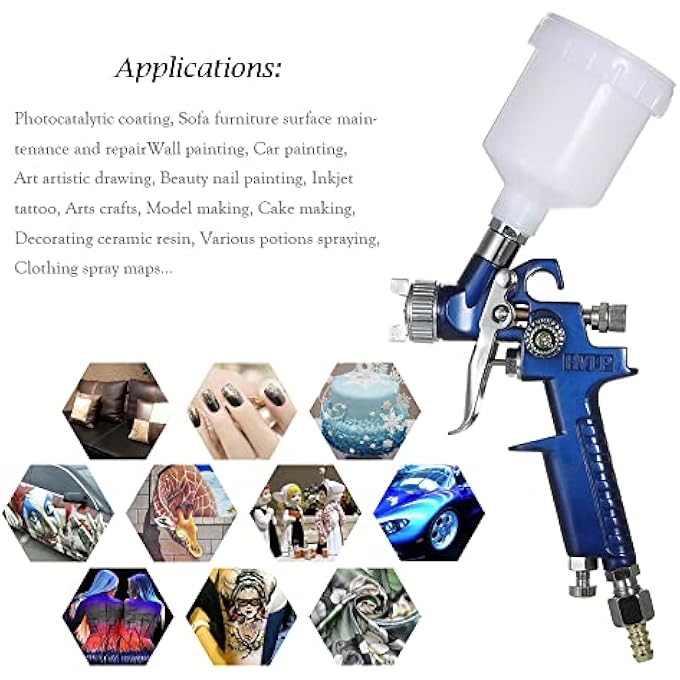 Sata 1.0MM MINI HVLP AIR SPRAYER AIRBRUSH KIT TOUCH-UP PAINT SPRAYING TOOL GRAVITY-FEED AIR BRUSH SET AUTO CAR PAINTING FOR SPOT REPAIRING - Image 2